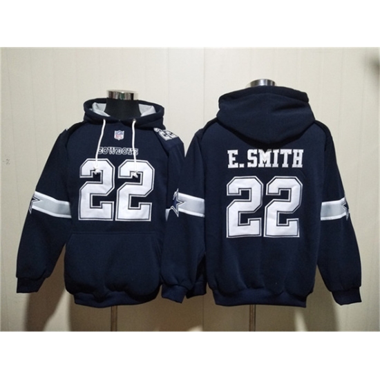 Men's Dallas Cowboys #22 Emmitt Smith Navy Ageless Must-Have Lace-Up Pullover Hoodie - Ujersey