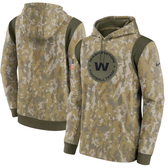 Men's Washington Football Team Nike Camo 2021 Salute To Service Therma Performance Pullover Hoodie - Ujersey