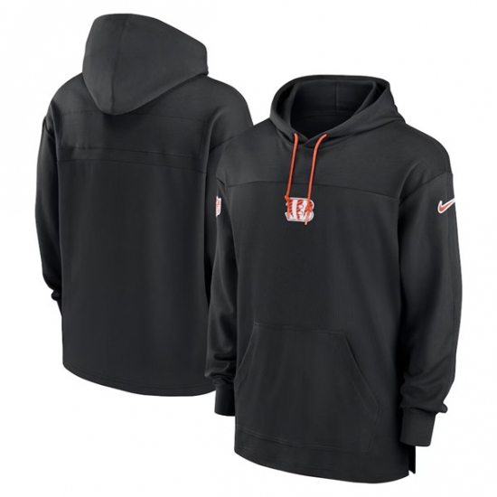 Men's Cincinnati Bengals Black Performance Pullover Hoodie - Ujersey