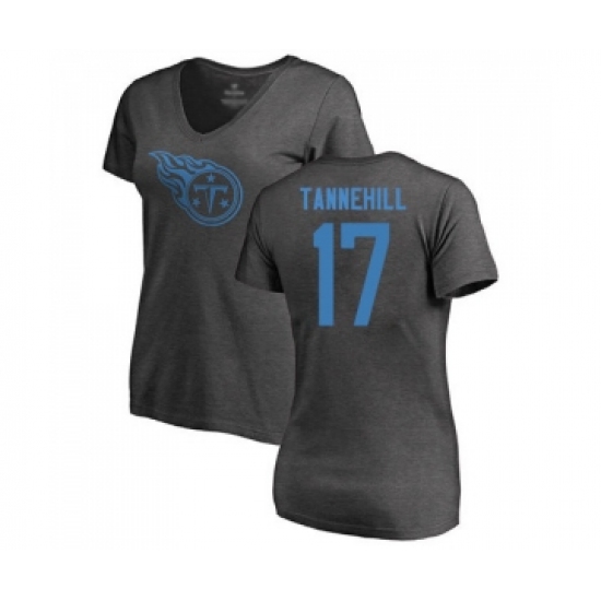 Football Women's Tennessee Titans #17 Ryan Tannehill Ash One Color T-Shirt - Ujersey