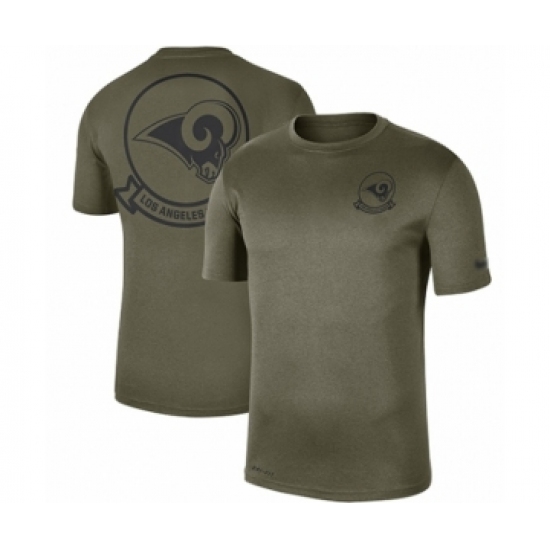 Football Men's Los Angeles Rams Olive 2019 Salute to Service Sideline Seal Legend Performance T-Shirt - Ujersey