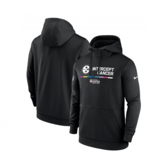 Men's Pittsburgh Steelers 2022 Black Crucial Catch Therma Performance Pullover Hoodie - Ujersey