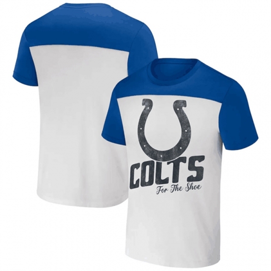 Men's Indianapolis Colts Cream Blue X Darius Rucker Collection Colorblocked T Shirt - Ujersey