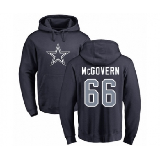 Football Dallas Cowboys #66 Connor McGovern Navy Blue Name & Number Logo Pullover Hoodie - Ujersey