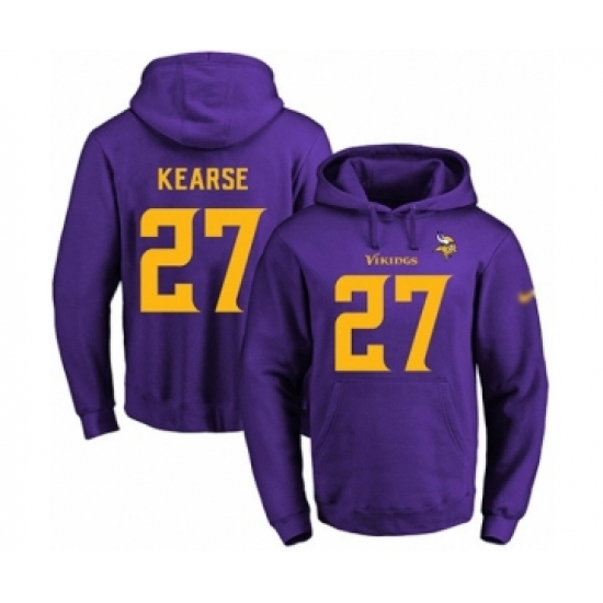 Football Men's Minnesota Vikings #27 Jayron Kearse Purple(Gold No.) Name & Number Pullover Hoodie - Ujersey