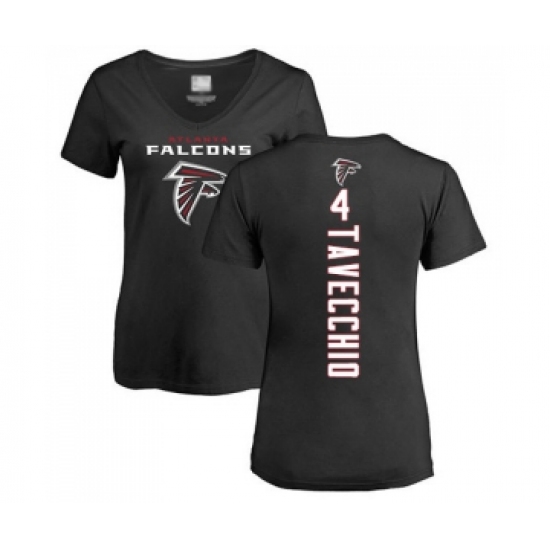 Football Women's Atlanta Falcons #4 Giorgio Tavecchio Black Backer T-Shirt - Ujersey