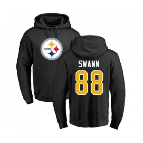 Football Pittsburgh Steelers #88 Lynn Swann Black Name & Number Logo Pullover Hoodie - Ujersey