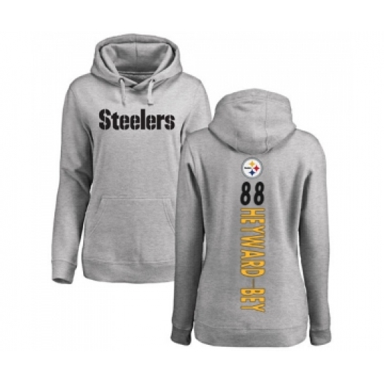 Football Women's Pittsburgh Steelers #88 Darrius Heyward-Bey Ash Backer Pullover Hoodie - Ujersey