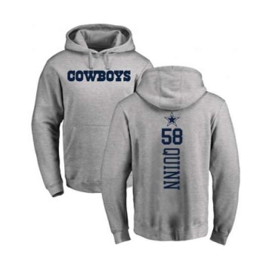 Football Dallas Cowboys #58 Robert Quinn Ash Backer Pullover Hoodie - Ujersey