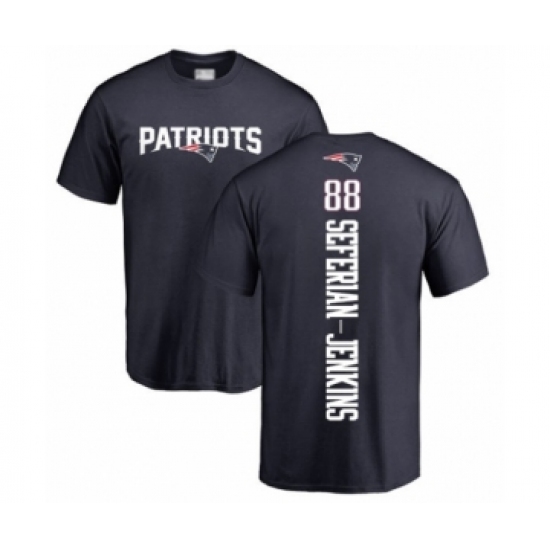 Football New England Patriots #88 Austin Seferian-Jenkins Navy Blue Backer T-Shirt - Ujersey