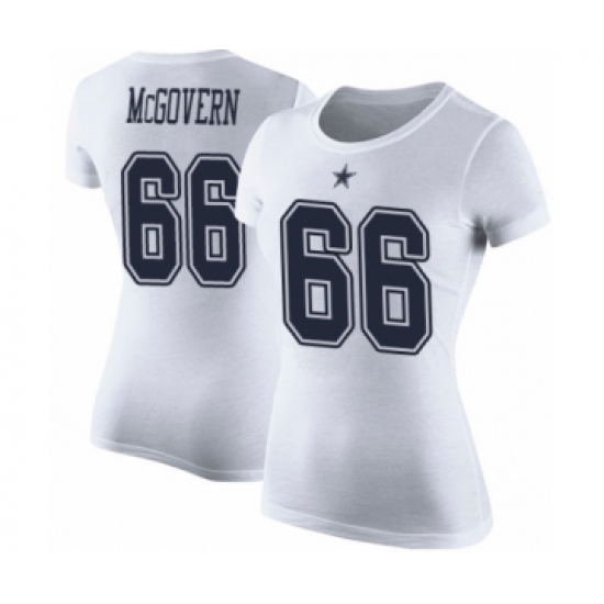 Football Women's Dallas Cowboys #66 Connor McGovern White Rush Pride Name & Number T-Shirt - Ujersey