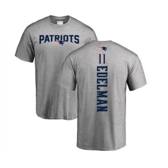 Football New England Patriots #11 Julian Edelman Ash Backer T-Shirt - Ujersey