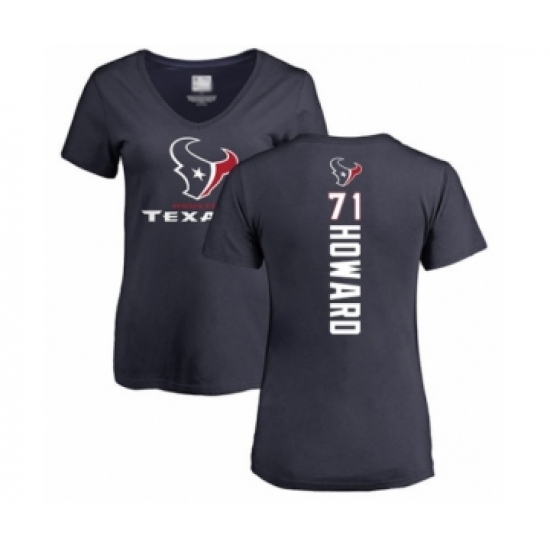 Football Women's Houston Texans #71 Tytus Howard Navy Blue Backer T-Shirt - Ujersey