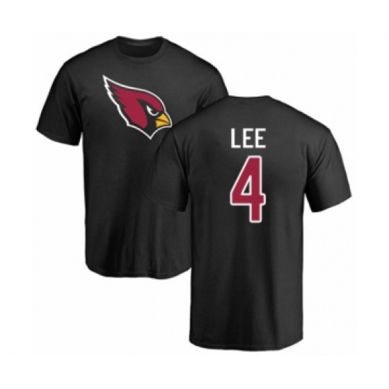 Football Arizona Cardinals #4 Andy Lee Black Name & Number Logo T-Shirt - Ujersey