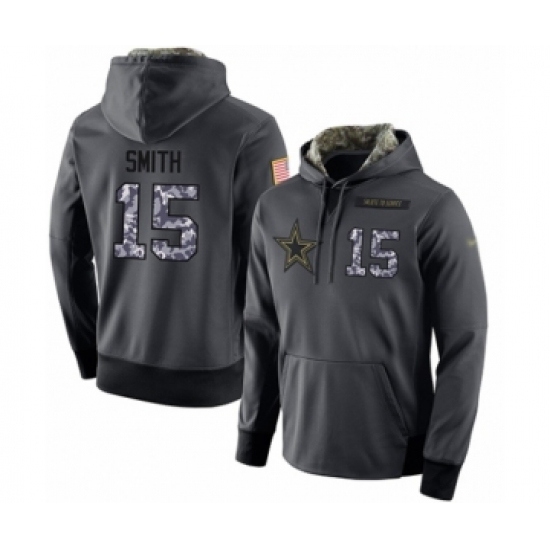 Football Men's Dallas Cowboys #15 Devin Smith Stitched Black Anthracite Salute to Service Player Performance Hoodie - Ujersey