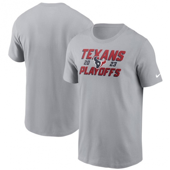 Men's Houston Texans Gray 2023 Playoffs Iconic T-Shirt - Ujersey