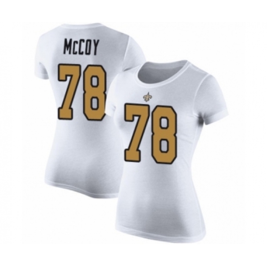 Football Women's New Orleans Saints #78 Erik McCoy White Rush Pride Name & Number T-Shirt - Ujersey