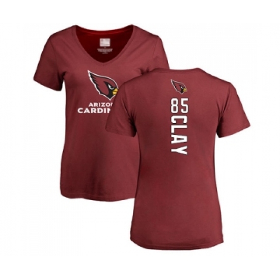 Football Women's Arizona Cardinals #85 Charles Clay Maroon Backer T-Shirt - Ujersey
