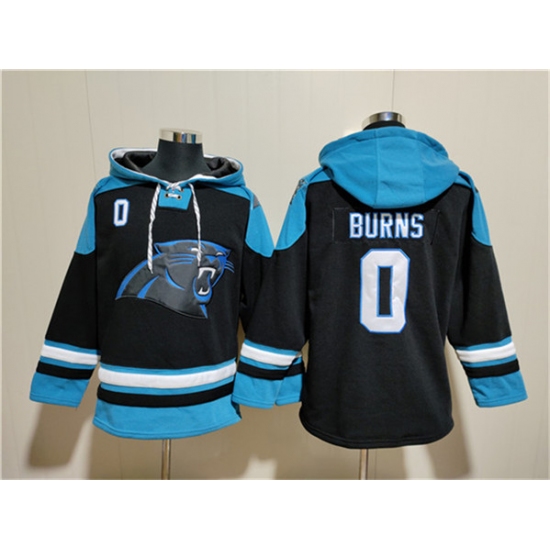 Men's Carolina Panthers #0 Brian Burns Black Ageless Must-Have Lace-Up Pullover Hoodie - Ujersey
