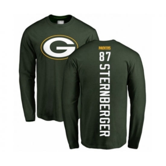 Football Green Bay Packers #87 Jace Sternberger Green Backer Long Sleeve T-Shirt - Ujersey