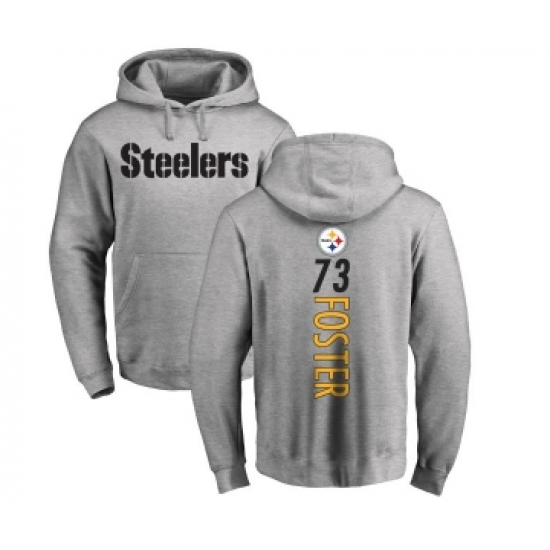 Football Pittsburgh Steelers #73 Ramon Foster Ash Backer Pullover Hoodie - Ujersey