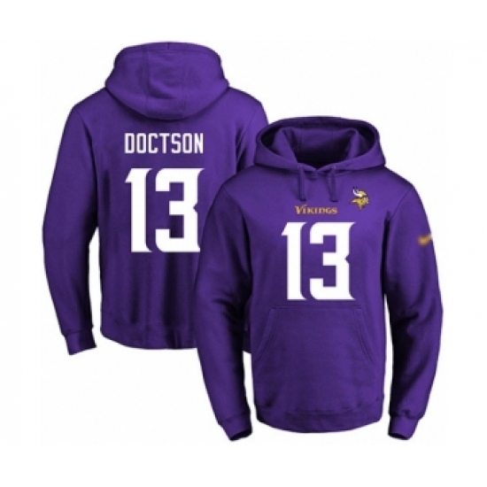 Football Men's Minnesota Vikings #13 Josh Doctson Purple Name & Number Pullover Hoodie - Ujersey