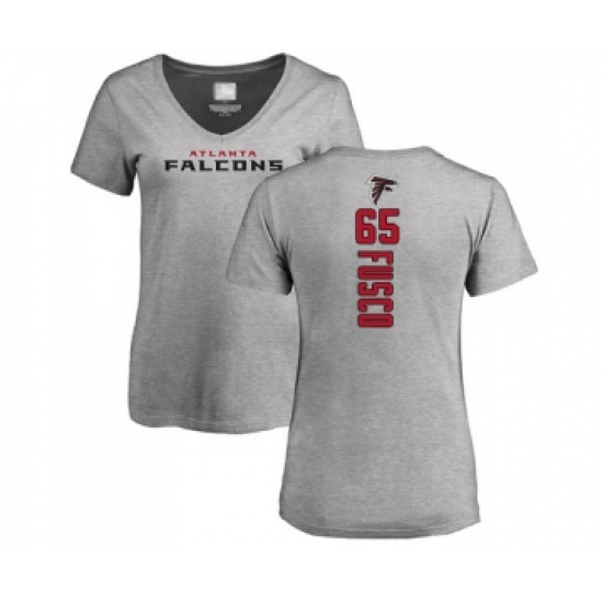 Football Women's Atlanta Falcons #65 Brandon Fusco Ash Backer T-Shirt - Ujersey