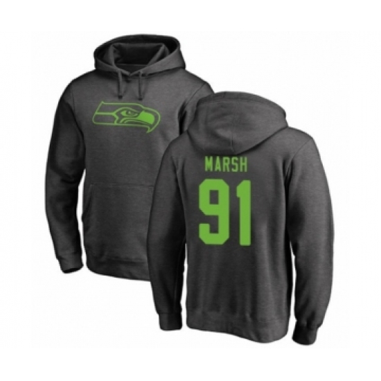 Football Seattle Seahawks #91 Cassius Marsh Ash One Color Pullover Hoodie - Ujersey
