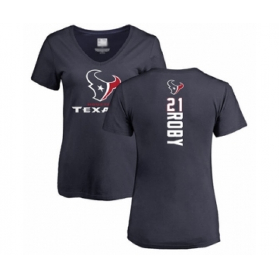 Football Women's Houston Texans #21 Bradley Roby Navy Blue Backer T-Shirt - Ujersey