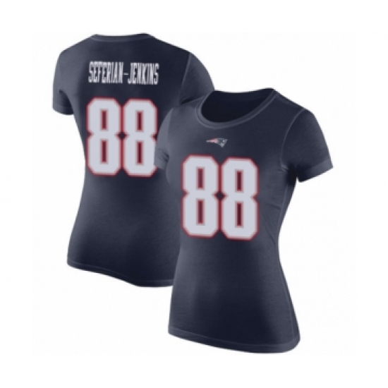 Football Women's New England Patriots #88 Austin Seferian-Jenkins Navy Blue Rush Pride Name & Number T-Shirt - Ujersey