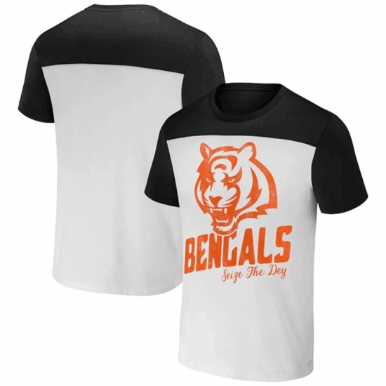 Men's Cincinnati Bengals Cream Black X Darius Rucker Collection Colorblocked T Shirt - Ujersey