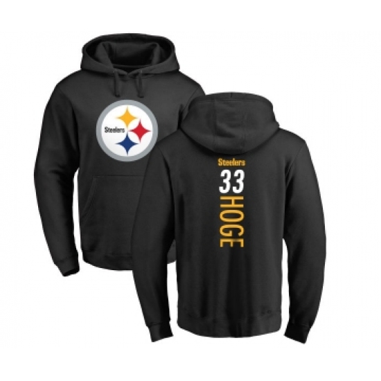 Football Pittsburgh Steelers #33 Merril Hoge Black Backer Pullover Hoodie - Ujersey