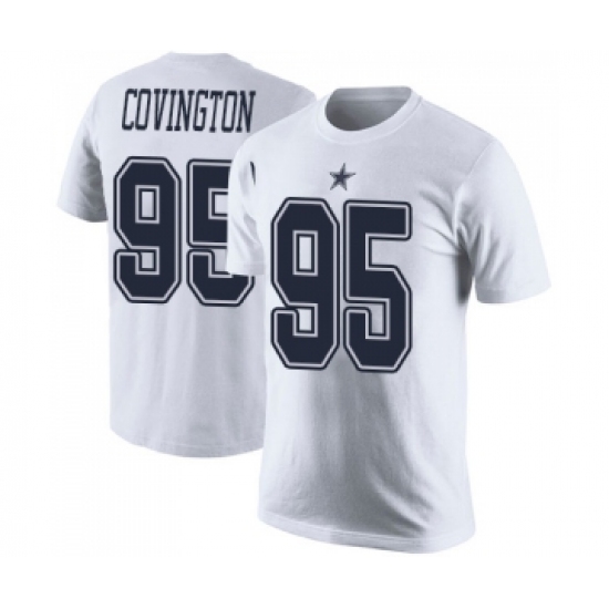 Football Men's Dallas Cowboys #95 Christian Covington White Rush Pride Name & Number T-Shirt - Ujersey