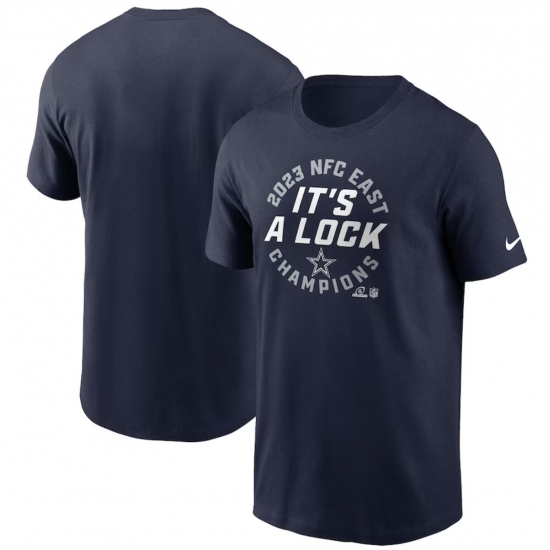 Men's Dallas Cowboys Navy 2023 NFC East Division Champions Locker Room Trophy Collection T-Shirt - Ujersey