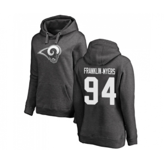Football Women's Los Angeles Rams #94 John Franklin-Myers Ash One Color Pullover Hoodie - Ujersey