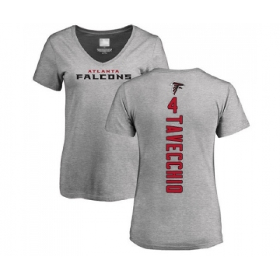 Football Women's Atlanta Falcons #4 Giorgio Tavecchio Ash Backer T-Shirt - Ujersey