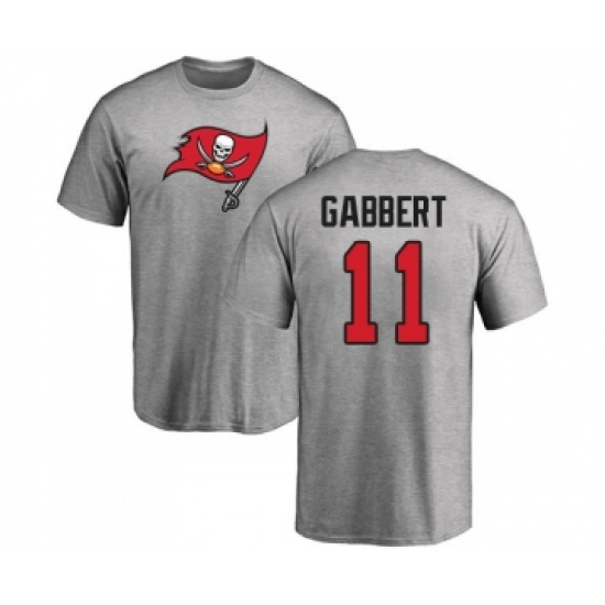 Football Tampa Bay Buccaneers #11 Blaine Gabbert Ash Name & Number Logo T-Shirt - Ujersey