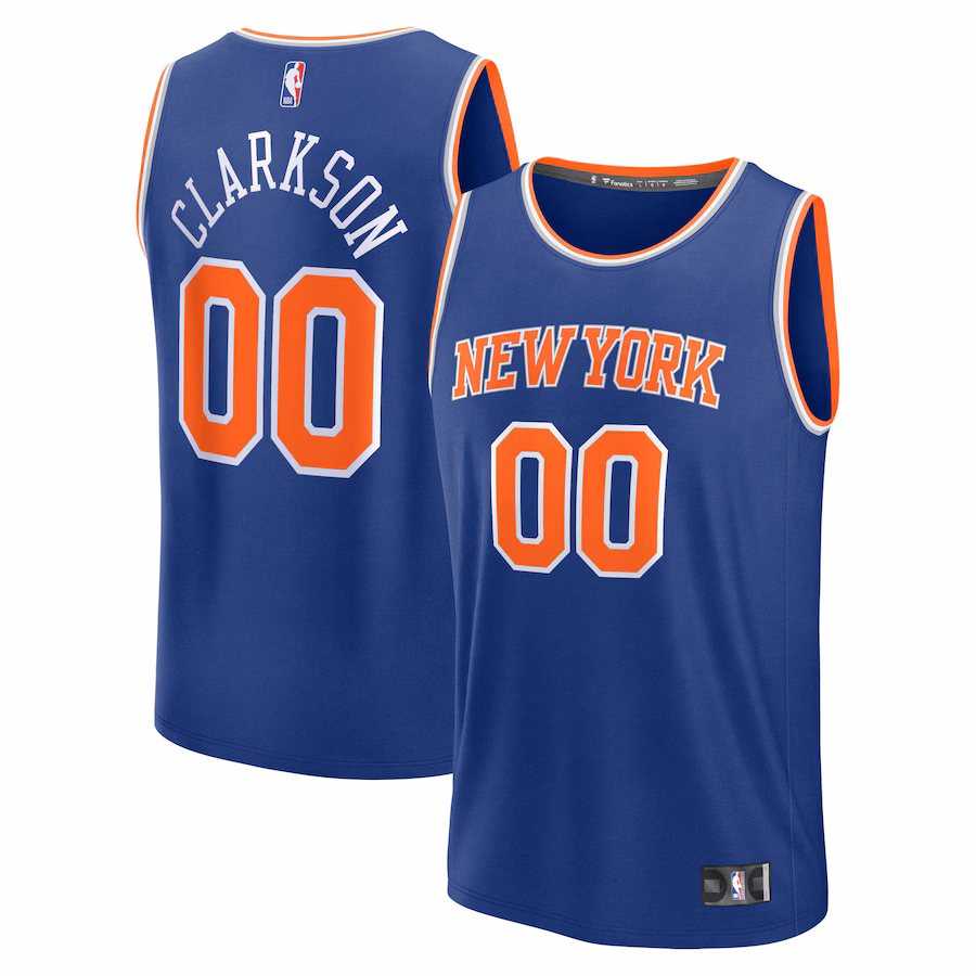 Youth New York Knicks Jordan Clarkson Fanatics Blue Fast Break Replica Player Jersey - Icon Edition - Ujersey