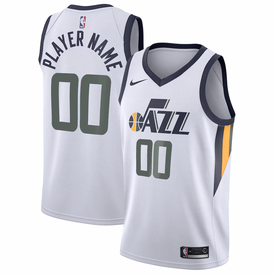 Men's Utah Jazz Nike White 2020/21 Swingman Custom Jersey - Association Edition - Ujersey
