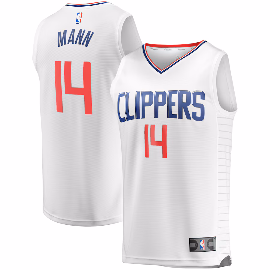 Men's LA Clippers Terance Mann Fanatics White Fast Break Replica Player Jersey - Association Edition - Ujersey