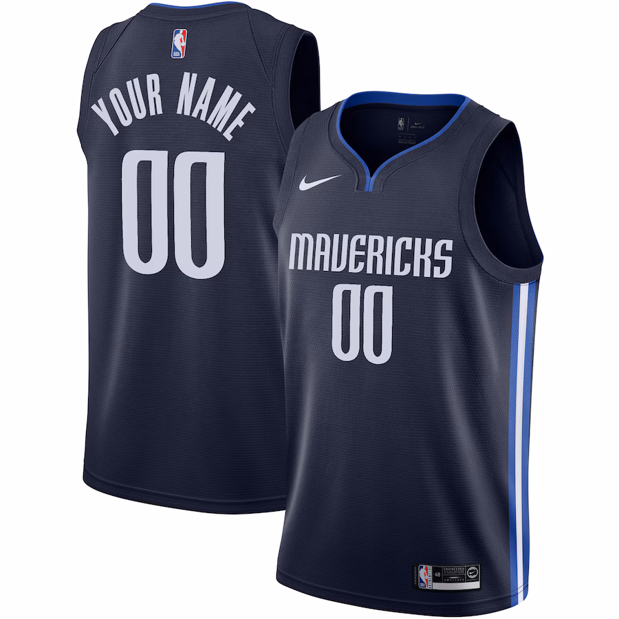 Men's Dallas Mavericks Nike Navy 2019/20 Custom Swingman Jersey - Statement Edition - Ujersey