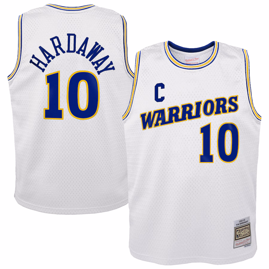 Youth Golden State Warriors Tim Hardaway Mitchell & Ness White 1990-91 Hardwood Classics Swingman Throwback Home Jersey - Ujersey