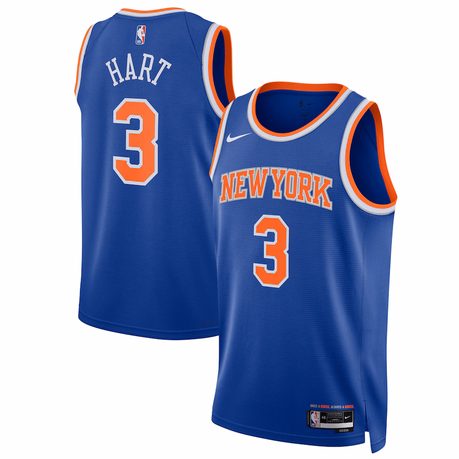Unisex New York Knicks Josh Hart Nike Blue Swingman Player Jersey - Icon Edition - Ujersey