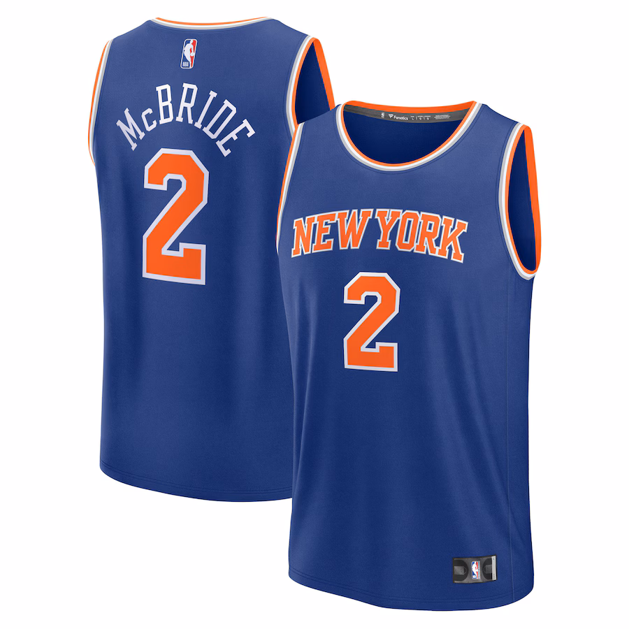 Youth New York Knicks Miles McBride Fanatics Blue Fast Break Replica Jersey - Icon Edition - Ujersey