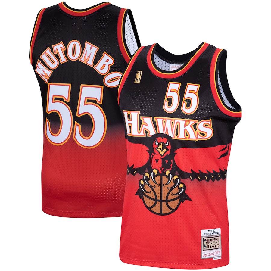 Men's Atlanta Hawks Dikembe Mutombo Mitchell & Ness Scarlet Hardwood Classics Swingman Jersey - Ujersey