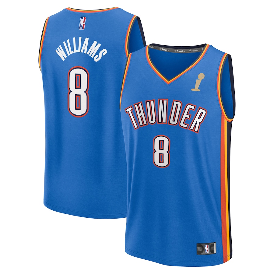 Men's Oklahoma City Thunder Jalen Williams Fanatics Blue 2025 NBA Finals Champions Fast Break Replica Player Jersey - Icon Edition - Ujersey