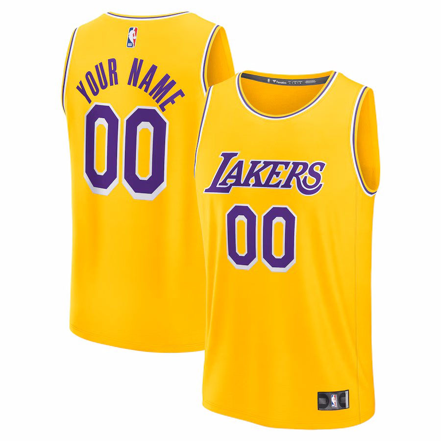 Youth Los Angeles Lakers Fanatics Gold Custom Fastbreak Jersey - Icon - Ujersey