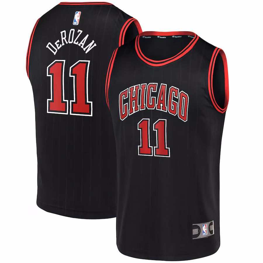 Youth Chicago Bulls DeMar DeRozan Fanatics Black Fast Break Player Jersey - Statement Edition - Ujersey