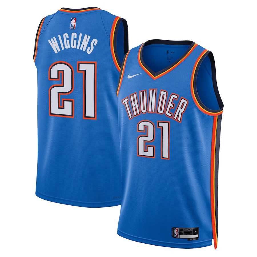 Unisex Oklahoma City Thunder Aaron Wiggins Nike Blue Swingman Jersey - Icon Edition - Ujersey