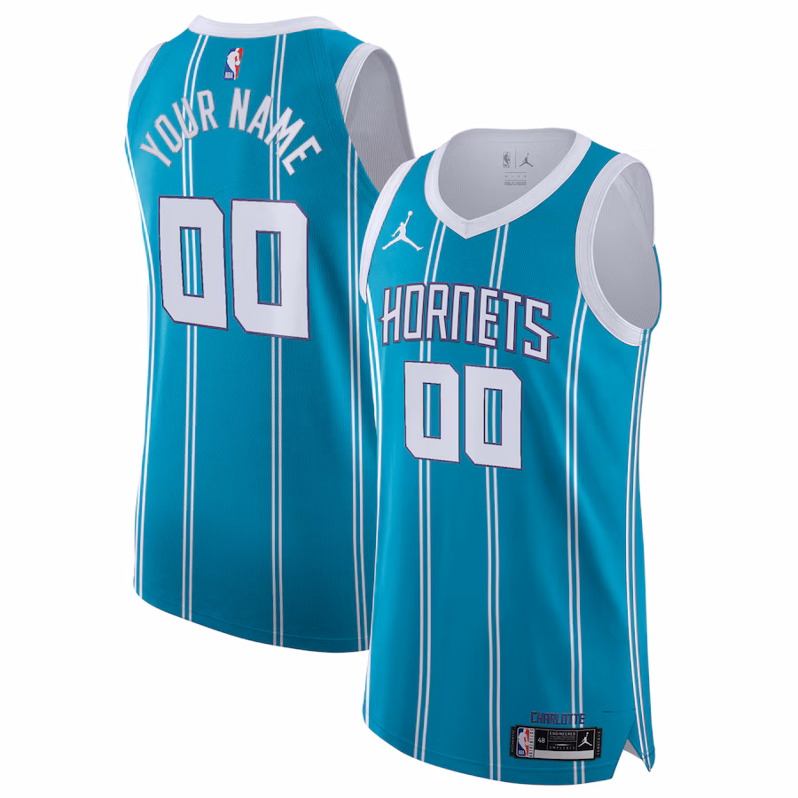 Men's Charlotte Hornets Jordan Brand Teal 2020/21 Authentic Custom Jersey - Icon Edition - Ujersey